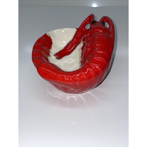 Vintage Ceramic Lobster Dish Signed Jim Dandy 1977 Excellent Condition Red - Picture 6 of 15